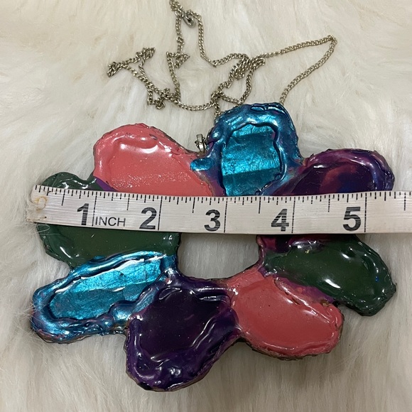 Purple, Blue, Pink, & Green Boho ONE OF KIND Exclusive Hand Designed Necklace - Picture 17 of 17